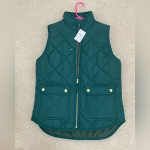 J. Crew Quilted Hunter Green Vest XS NWT